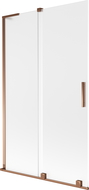 Mexen Velar L paravan de cadă cu 2 canaturi glisante 110 x 150 cm, mat, aur roz - 896-110-003-31-60