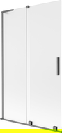 Mexen Velar L paravan pentru cadă, cu 2 uși glisante 110 x 150 cm, sablat, gri armat periat - 896-110-003-31-66