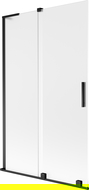 Mexen Velar L 2 paneles szárnyú toló zuhanyfal 110 x 150 cm, zúzmarás, fekete - 896-110-003-31-70