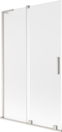 Mexen Velar L fürdőszobai paraván 2 tolóajtós, 110 x 150 cm, szatén, szálcsiszolt nikkel - 896-110-003-31-97