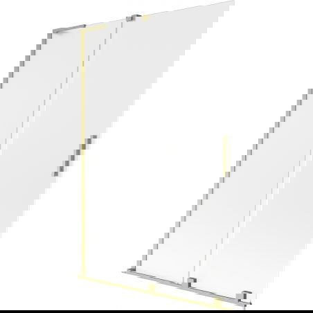 Mexen Velar L panou de baie cu două aripi glisante 120 x 150 cm, mat, auriu periat - 896-120-003-31-55