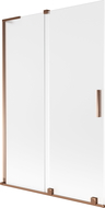 Mexen Velar L kádparaván 2-szárnyú tolóajtós 120 x 150 cm, homályos, rózsaarany - 896-120-003-31-60