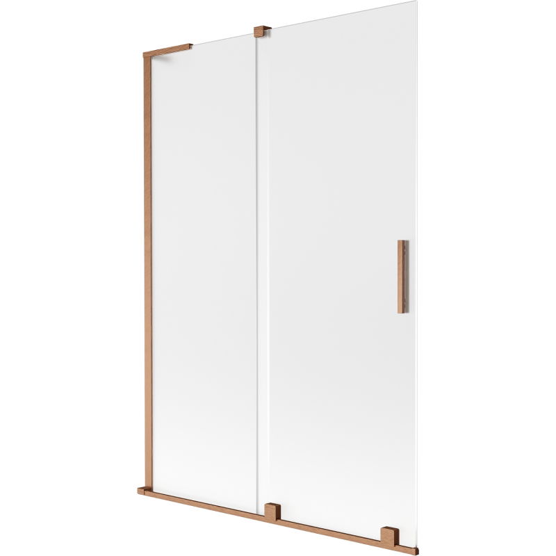 Mexen Velar L paravan cadă de baie, glisant cu 2 panouri, 120 x 150 cm, mat, cupru periat - 896-120-003-31-65
