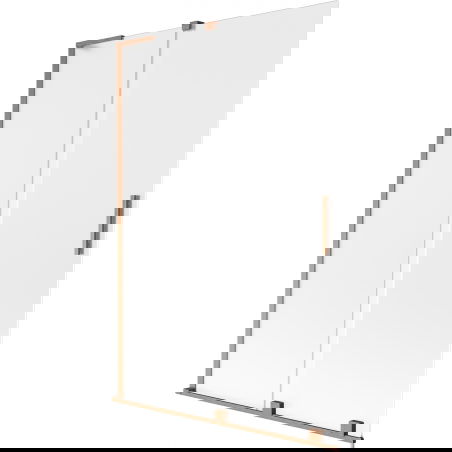 Mexen Velar L paravan pentru cadă, culisant cu 2 uși, 120 x 150 cm, sticla mată, cupru periat - 896-120-003-31-65