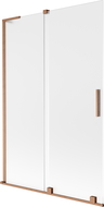Mexen Velar L paravan cadă de baie, glisant cu 2 panouri, 120 x 150 cm, mat, cupru periat - 896-120-003-31-65