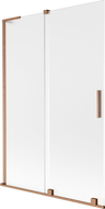 Mexen Velar L paravan pentru cadă, culisant cu 2 uși, 120 x 150 cm, sticla mată, cupru periat - 896-120-003-31-65