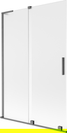 Mexen Velar L paravan de cadă 2-panouri glisante 120 x 150 cm, înghețat, gun gray periat - 896-120-003-31-66
