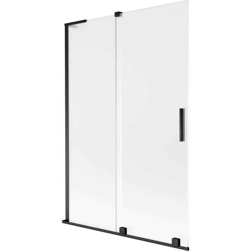 Mexen Velar L dupla tolóajtós zuhanyfal 120 x 150 cm, zúzott, fekete - 896-120-003-31-70