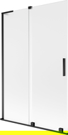 Mexen Velar L dupla tolóajtós zuhanyfal 120 x 150 cm, zúzott, fekete - 896-120-003-31-70