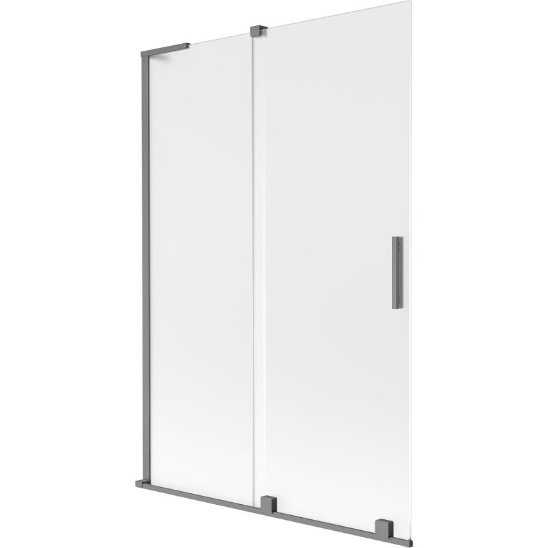 Mexen Velar L kétszárnyú, toló zuhanyfal 120 x 150 cm, szatén, gun metal - 896-120-003-31-95
