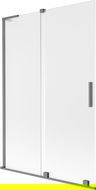 Mexen Velar L paravan cadă cu 2 uși glisante 120 x 150 cm, mat, gun metal - 896-120-003-31-95