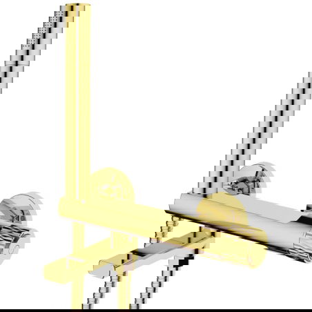 Mexen Diamond fürdőszobai csaptelep zuhanykészlettel, arany - 71530-50