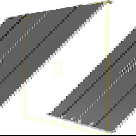 Mexen Velar L Duo paravan de baie cu 2 uși glisante 150 x 150 cm, grafit, auriu periat - 896-150-003-42-55