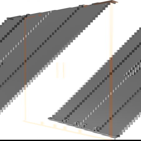 Mexen Velar L Duo 2-szárnyas tolóajtós fürdőkád paraván 150 x 150 cm, grafit, rózsaarany - 896-150-003-42-60