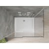 Mexen Omega 140 x 100 cm-es, átlátszó, króm tolóajtós zuhanykabin + Flat zuhanytálca - 825-140-100-01-00-4010