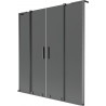 Mexen Velar L Duo 2-szárnyú, tolható fürdőkád paraván 150 x 150 cm, grafit, kefe szürke - 896-150-003-42-66