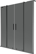 Mexen Velar L Duo 2-szárnyú, tolható fürdőkád paraván 150 x 150 cm, grafit, kefe szürke - 896-150-003-42-66