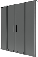 Mexen Velar L Duo paravan de cadă, glisant, cu 2 panouri, 150 x 150 cm, grafit, gri armat periat - 896-150-003-42-66
