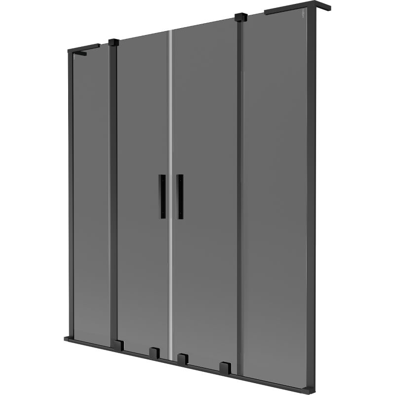 Paravan cadă glisant Mexen Velar L Duo 2 aripi 150 x 150 cm, grafit, negru - 896-150-003-42-70