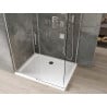 Mexen Omega 140 x 100 cm-es, átlátszó, króm tolóajtós zuhanykabin + Flat zuhanytálca - 825-140-100-01-00-4010