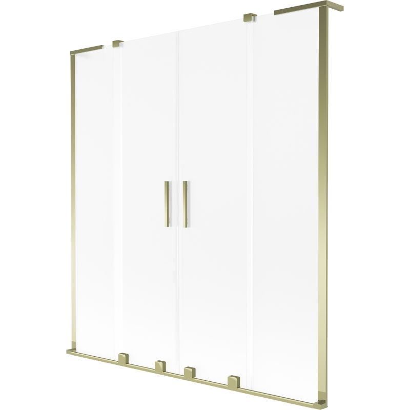 Mexen Velar L Duo paravan de cadă cu 2 uși glisante 150 x 150 cm, mat, auriu - 896-150-003-32-50