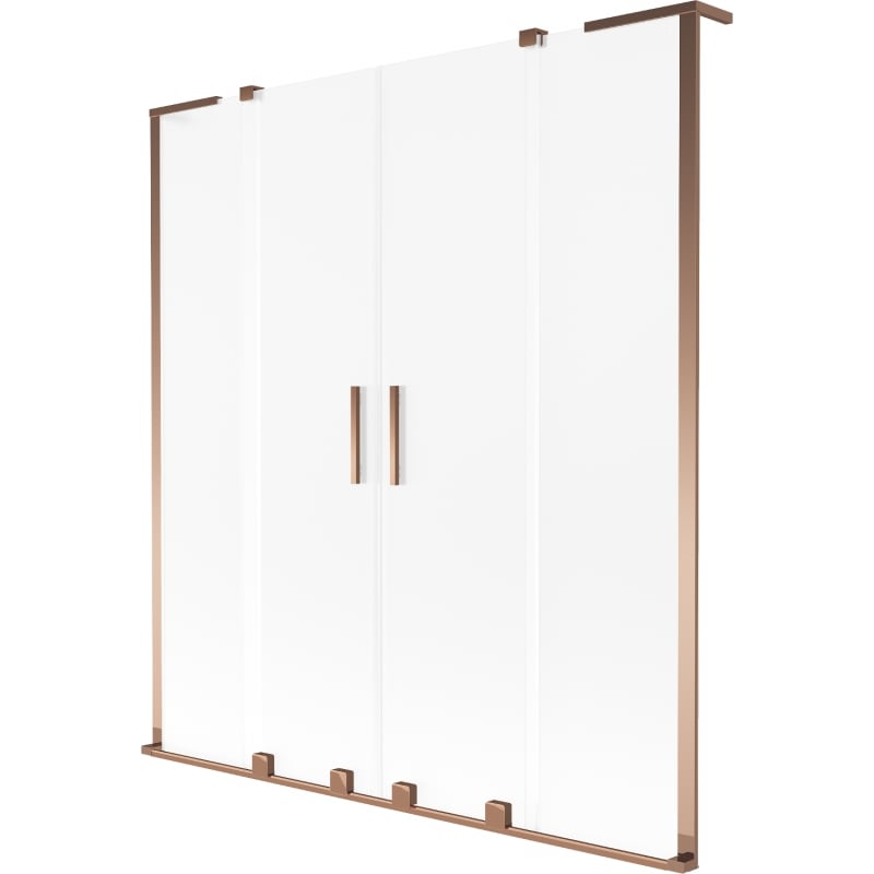 Mexen Velar L Duo paravan cadă duo extensibil 150 x 150 cm, înghețat, aur roz - 896-150-003-32-60