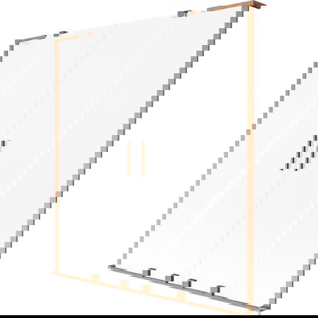Mexen Velar L Duo paravan cadă, glisant cu 2 aripi 150 x 150 cm, frostat, cupru periat - 896-150-003-32-65