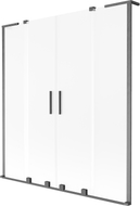 Mexen Velar L Duo paravan de baie 2-panouri glisante 150 x 150 cm, înghețat, gri arma periat - 896-150-003-32-66