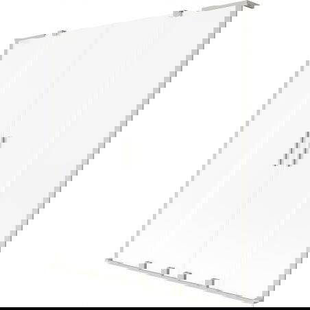 Mexen Velar L Duo paravan de cadă cu 2 aripi culisante 150 x 150 cm, înghețat, nichel periat - 896-150-003-32-97