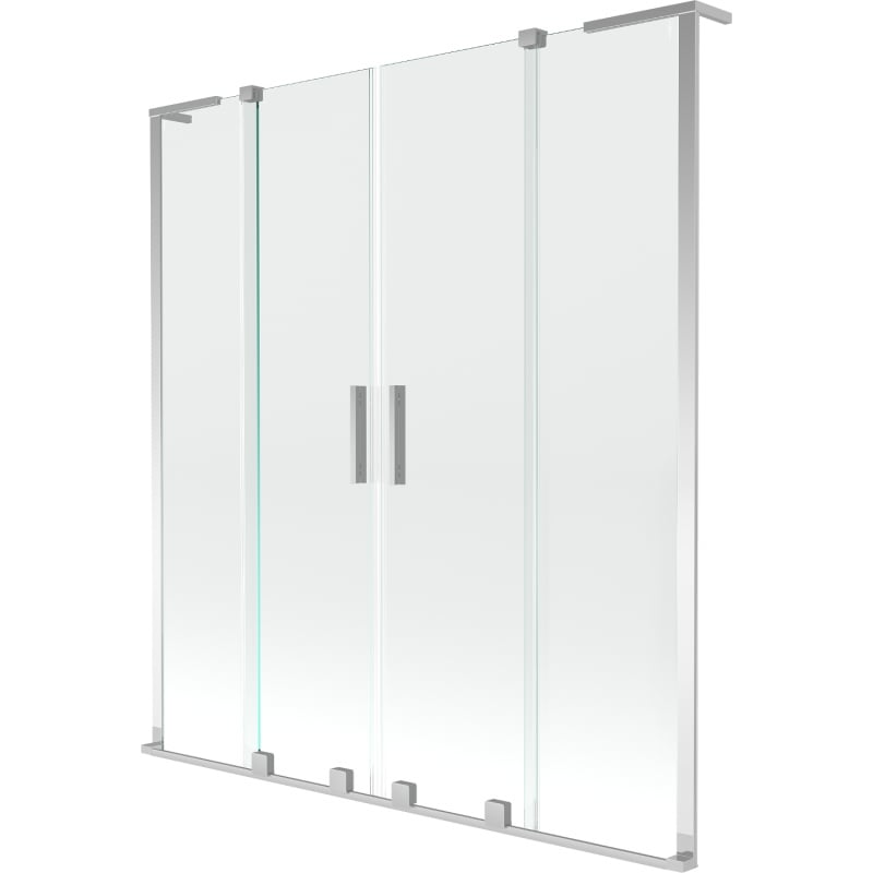 Paravan cadă Mexen Velar L Duo, glisant, 2-panouri, 150 x 150 cm, transparent, crom - 896-150-003-02-01