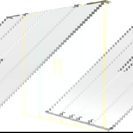 Mexen Velar L Duo kádparaván 2 szárnyú tolóajtóval 150 x 150 cm, átlátszó, arany - 896-150-003-02-50