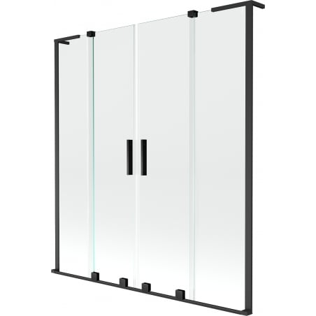Mexen Velar L Duo paravan de cabină de duș cu 2 panouri glisante 150 x 150 cm, transparent, negru - 896-150-003-02-70