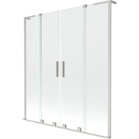 Mexen Velar L Duo paravan de baie cu 2 panouri glisante 150 x 150 cm, transparent, nichel satinat - 896-150-003-02-97