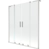 Mexen Velar L Duo paravan de baie cu 2 panouri glisante 150 x 150 cm, transparent, nichel satinat - 896-150-003-02-97