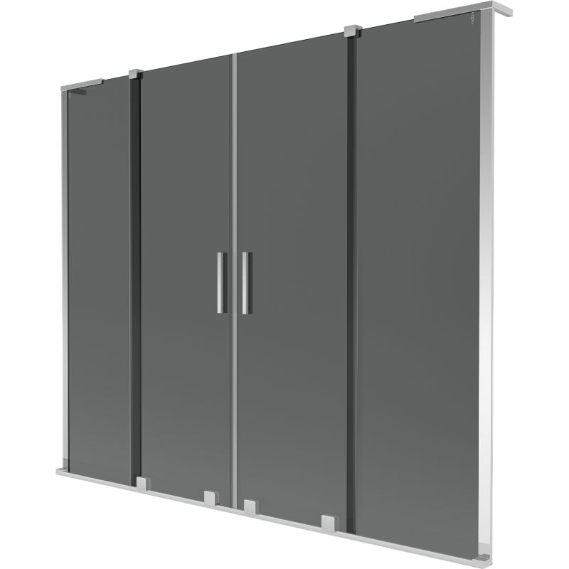 Mexen Velar L Duo paravan pentru cadă cu 2 uși culisante 180 x 150 cm, grafit, crom - 896-180-003-42-01