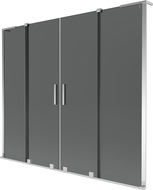 Mexen Velar L Duo fürdőkádparaván 2-részes toló 180 x 150 cm, grafit, króm - 896-180-003-42-01