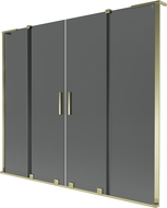 Mexen Velar L Duo fürdőkád paraván 2-szárnyú toló 180 x 150 cm, grafit, arany - 896-180-003-42-50