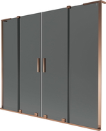 Mexen Velar L Duo paravan cadă 2-panouri glisante 180 x 150 cm, grafit, aur roz - 896-180-003-42-60