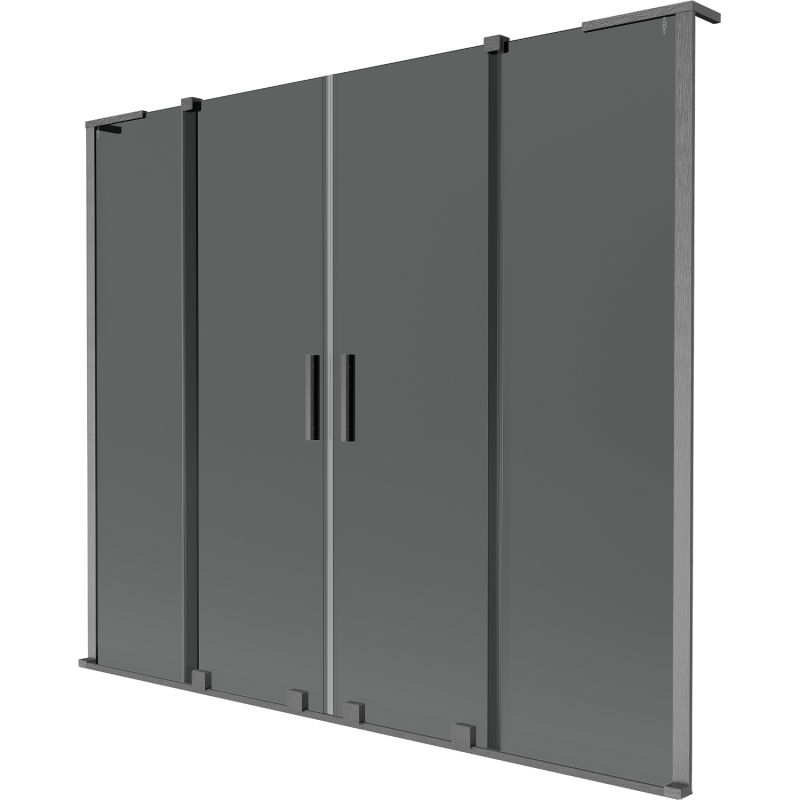 Mexen Velar L Duo paravan cadă 2-canate glisant 180 x 150 cm, grafit, gun gray periat - 896-180-003-42-66