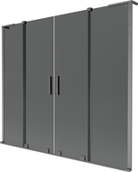 Mexen Velar L Duo paravan de cadă cu 2 aripi glisante 180 x 150 cm, grafit, gri metalizat periat - 896-180-003-42-66