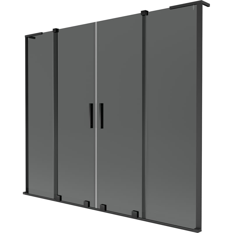 Mexen Velar L Duo dupla szárnyú, toló kádparaván 200 x 150 cm, grafit, fekete - 896-200-003-42-70