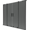 Mexen Velar L Duo dupla szárnyú, toló kádparaván 200 x 150 cm, grafit, fekete - 896-200-003-42-70