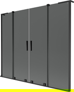 Mexen Velar L Duo kádparaván 2-szárnyú toló 200 x 150 cm, grafit, fekete - 896-200-003-42-70