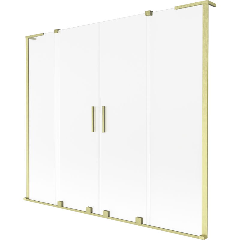 Mexen Velar L Duo paravan cadă, 2 uși glisante, 180 x 150 cm, mat, auriu periat - 896-180-003-32-55