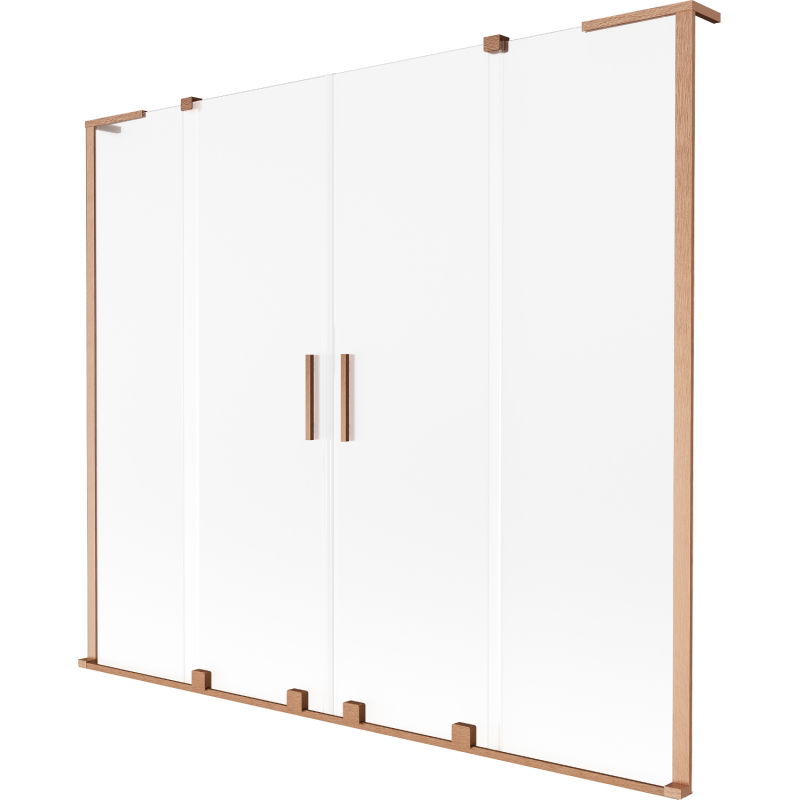 Mexen Velar L Duo paravan de cadă 2-panouri glisante 180 x 150 cm, îngheţat, cupru periat - 896-180-003-32-65