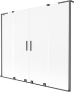 Mexen Velar L Duo kádparaván, 2-szárnyú tolóajtós, 180 x 150 cm, homályos, gun metal - 896-180-003-32-95