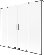 Mexen Velar L Duo paravan pentru cadă, 2 uși culisante, 180 x 150 cm, înghețat, gun metal - 896-180-003-32-95