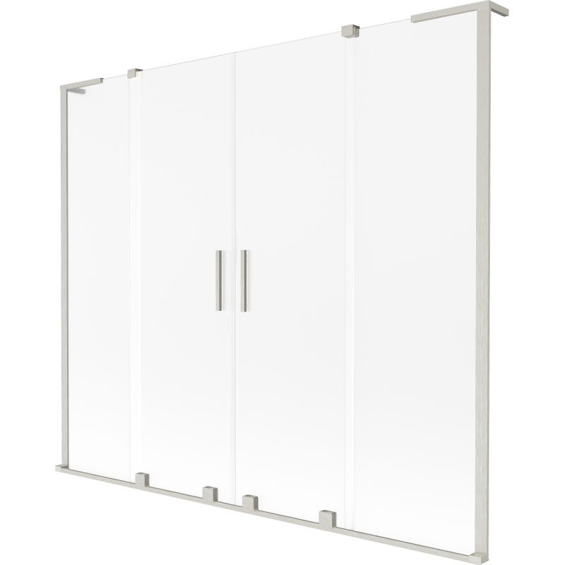 Paravan cadă Mexen Velar L Duo 2 panouri glisante 180 x 150 cm, mat, nichel periat - 896-180-003-32-97