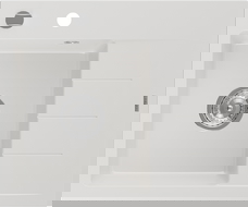 Mexen Ben gránit mosogató 1 rekeszes csepegtetővel, bal oldali 600 x 500 mm, fehér, króm szifon - 6522605000-20