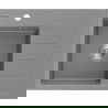 Mexen Ben chiuvetă de granit cu 1 cuvă și scurgător, stânga 600 x 500 mm, gri, sifon crom - 6522605000-71